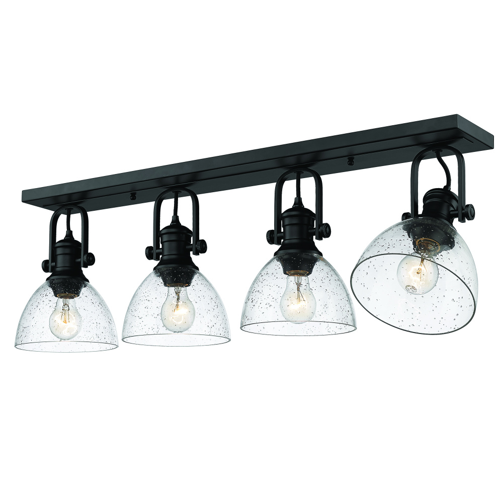 Yep by Golden Lighting Hines 4-light Semi-Flush Mount in Matte Black